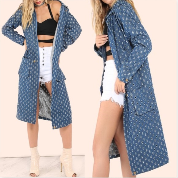 MODA ME COUTURE Jackets & Blazers - LONGLINE DENIM JACKET